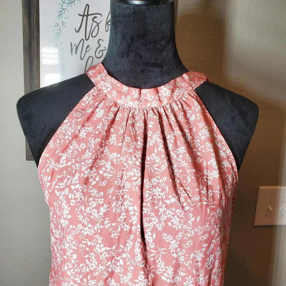 SHEIN Privé Allover Floral Print Tie Back Ruffle Hem Blouse Size Small - Picture 12 of 15